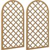 Outsunny Set di 2 tralicci in legno per il giardino - pannello ad arco per piante rampicanti - dim. un pannello: 60L x 120H cm