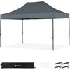 VONROC Tenda per Feste 3x4,5M - Gazebo Pieghevole Easy‑Up, Impermeabile 3000 PA, Protezione UV 50+, Struttura in Acciaio, Altezza Regolabile, con Borsa da Trasporto - Grigio