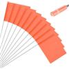 M METERXITY 10 Bandierine Segnale Impermeabili da Giardino, 15x5.1x4 Pollici per Prato/Giardino/Irrigazione/Paesaggio/Irrigatore/Rilievo/Add. Cani/Fai da Te [Arancione]