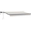 vidaXL Tenda da sole retrattile grigio chiaro e bianco, 450 x 300 cm, protezione da giardino e terrazza, tenda da sole retrattile rettangolare, tenda da sole moderna per esterni, soluzione a