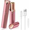 UrbanLuxe Epilatore Viso Donna, Rasoio Ricaricabile da Donna, Rifinitore Indolore per Peli del Viso, Labbra, Lanugine e Zona Bikini - Rosa