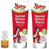 Poliboy, cera speciale per fagioli - cera per pavimenti incolore per superfici resistenti ai solventi come legno, marmo e linoleum - nutre e dona lucentezza della seta - 2 x 250 ml - con campione di