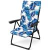 BAKAJI Sedia Sdraio Relax con Cuscino e Imbottitura ad Altissima Densità, Struttura Pieghevole Salvaspazio, Design Floreale, Braccioli Ergonomici, Ideale per Interno ed Esterno, 68 x 58 x 45 x 108 cm