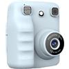 MuchLuckystar Fotocamera digitale istantanea e stampante fotografica, 2 in 1, portatile, divertente, con stampe colorate, cattura ricordi per feste e viaggi (blu)