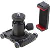 Nucelit Slider manuale a 4 ruote da tavolo con testa a sfera e morsetto per telefono a 360 ° per fotocamera DSLR Rig Film Slider