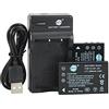 QIAO JIN LIN DSTE NP-120 - Batteria agli ioni di litio (confezione da 2) e caricatore micro USB compatibile per fotocamere Zoom Fujifilm FinePix F10 Zoom, F11 Zoom, M603, M603, M603 come Pentax D-LI7 RICOH DB-43