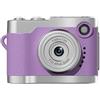 RiseNova Videocamera Vlog 1080P con anti-shake e luce LED, videocamera portatile per studenti, ricarica di tipo C (viola)