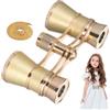 FRCOLOR Binocolo Astronomico 3x25 in Lega di Alluminio Dorato, Alta Definizione Ampio Visivo, Compatto e Portatile per Escursionismo e Campeggio