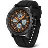 PINIDOUS Orologio Uomo Sportivo Militare Impermeabile Analogico Digitale in Acciaio Inossidabile con Sveglia, Cronometro, LED, Suoneria Oraria e Multifunzione