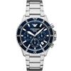 Emporio Armani Orologio Analogico al Quarzo Uomo con Cinturino in Acciaio Inossidabile AR11681, Blu e Argento, 43.5 mm