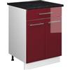 Vicco Mobile base Fame-Line, Bordeaux lucido/Bianco, 60 cm