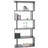 Mendler Libreria scaffale 3D MDF HWC-A27 5 Ripiani 30x80x183cm Legno Metallo Grigio