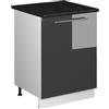 Vicco Mobiletto base cucina Fame-Line, Antracite lucido/Bianco, 60 cm