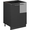Vicco Mobiletto base cucina Fame-Line, Antracite lucido/Antracite, 60 cm 1 anta senza piano di lavoro