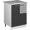 Vicco Mobiletto base cucina Fame-Line, Antracite lucido/Bianco, 60 cm