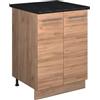 Vicco Mobile lavello cucina Fame-Line, Rovere dorato/Rovere dorato, 60 cm, per la combinazione con altri moduli della serie Fame-Line