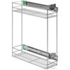 ATM Carrello portabottiglie estraibile per mobile di cucina, Montaggio laterale, Modulo 20 cm - cargo con chiusura morbida destro estrazione totale regolazione 3D - Argento Opaco