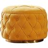 Pouf Portaoggetti Rotondo,Poggiapiedi Poggiapiedi in Velluto,Pouf Poggiapiedi Premium con Contenitore,Sgabello Portaoggetti Moderno Poggiapiedi per Soggiorno Camera da Letto-Giallo 58x58x43c