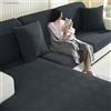 YSTELLAA Copriseduta Divano Elasticizzato, Copri Seduta Divano Antiscivolo, Universale Copridivano Cuscini Separati, Sofa Seat Cover Lavabili(3 Posti, Grigio Scuro)