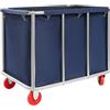 KKVUIIFF Carrello per il bucato, 90 x 65 x 80 cm, in acciaio inossidabile, ordinatore commerciale per il bucato con rulli, portata fino a 200 kg, per hotel, ospedali, lavanderie (blu)