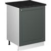 Vicco Mobiletto base cucina Fame-Line, Verde-oro rustico/Bianco, 60 cm 1 anta con piano di lavoro
