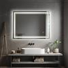 KKVUIIFF Specchio da bagno a LED, con funzione memoria, 3 modalità di illuminazione regolabili, intelligente da bagno, senza appannamento, montaggio a parete (60 x 80 x 2,5 cm)