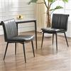 Ya-Home Set di 2 Sedie da Pranzo Sedie da Cucina in Ecopelle con Gambe in Metallo Sedia Sala da Pranzo Moderna Sedia Imbottite per Soggiorno/Ristorante, Grigio