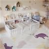 KOOPMAD Lettino per bambini da 90 x 200 cm, con protezione anticaduta, letto da 90 x 200 cm, con vano portaoggetti, letto da pavimento in legno di pino massiccio, letto per ragazzi con libreria, letto