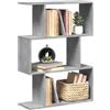 IBUQDDV Mobile Basso Soggiorno Scaffale Salvaspazio Mobiletto Cucina Salvaspazio Vetrina Soggiorno Libreria Divisorio 3Piani Grigio Cemento 70x24x97 cm Truciolato per Sala Studio Camera Da Letto Soggiorno
