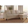 BUDWING Fox - Divano da salotto a 3 posti, con chaise longue, ad angolo, ribesibile a sinistra o a destra, rivestito in tessuto (beige)