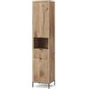 Vicco Mobiletto da bagno Eliza, Quercia vichinga, 40 x 190 cm con anta e cassetto, per la conservazione di accessori da bagno e combinabile con la serie Eliza