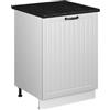 Vicco Mobiletto base cucina Fame-Line, Bianco rustico/Bianco, 60 cm 1 anta con piano di lavoro