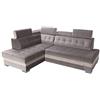 Robin Inspire Divano Angolare Modulare 4 Posti - Divano Letto a L Sinistro - Contenitore, 5 Poggiatesta Regolabili - per Soggiorno Moderno - 240 cm Paris Argento Crema