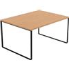 AKKE Tavolino Da Salotto Con Gambe In Metallo Piano Laminato Tavolo Rettangolare Altezza 55 cm Tavolino Da Soggiorno Stile Loft Crespo