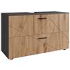 Vicco Mobiletto per lavabo Irma, Antracite/Rovere dorato, 100.1 x 60.6 cm con 2 cassetti, adatto per lavabi standard con foro per sifone