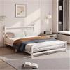 HOMERECOMMEND Letto 120 x 200 cm, con rete a doghe in metallo, 120 x 200 cm, telaio letto con rete a doghe, letto matrimoniale, con testiera, colore: bianco