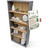 CDF Libreria Scaffale Moderna con Ripiani Aperti Rovere-Antracite 80 cm | Scomparti a vista, libri e documenti, decorazioni, soggiorno e studio, organizzazione domestica, mobile verticale