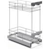 ATM Carrello portabottiglie estraibile per mobile di cucina, Montaggio laterale, Modulo 30 cm - cargo Soft-Close estrazione totale regolazione 3D frontale - Argento Opaco