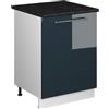 Vicco Mobiletto base cucina Fame-Line, Blu scuro lucido/Bianco, 60 cm