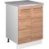 Vicco Mobile lavello cucina Fame-Line, Rovere dorato/Bianco, 60 cm, per la combinazione con altri moduli della serie Fame-Line