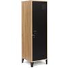 IDMarket - Armadio ESTER in legno con anta in metallo nero, design industriale