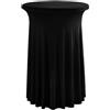 FANSU Tovaglie da Cocktail Rotonda, Tovaglia Tavolo Cocktail Tovaglia Spandex Copritavolo da Cocktail Tovaglia Bistrot Tovaglie Gonna Matrimonio per Feste Bar Nozze (80x110cm,Nero)