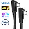 Hunnesor Cavo di trasferimento dati da USB C a tipo C Angolo di 90 gradi VR Link Quest 2 USB3.2 Gen 2 20Gbps 4K@60Hz 100W PD QC Cavo di ricarica a ricarica rapida per Xiaomi Redmi Realme POCO Macbook Pro iPad