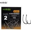 hirisi Amo da pesca spinato in acciaio inossidabile ad alto tenore di carbonio rivestito in PTFE da 15 pezzi con accessori per la pesca alla carpa X501