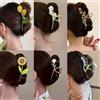 NONE Nuovo dolce fiore capelli artiglio Clip squisita coda di cavallo afferrare fermagli per capelli squalo Clip donna forcine per ragazza accessori per capelli copricapo