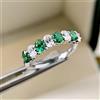 Huitan Chic verde/bianco Cubic Zirconia donna anelli colore argento temperamento accessori per le dita signora per gioielli fede nuziale