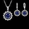 YAAMELI Nuovo set di gioielli da sposa di moda da donna di alta qualità in argento sterling 925 con pendente in cristallo, collana, orecchino a cerchio, grande promozione