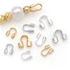 NONE 20 pz 18 K Reale Placcato Oro Ottone a Forma di U Catenacci di Protezione Filo di Chiusura End Catenacci Per Collana FAI DA TE Creazione di Gioielli Accessori