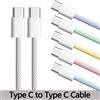 NONE Cavo a colori da tipo C a tipo C per PD 60W iphone 16 15pro Ricarica rapida per Xiaomi Samsung Huawei Tipo C Cavo per tessitura 1M 2M 3M