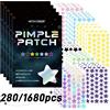 1680 Patch per l'acne - Delicata e non irritante, copre l'acne e le imperfezioni - 280 Toppe correttori multicolori a forma di stella Daily fa